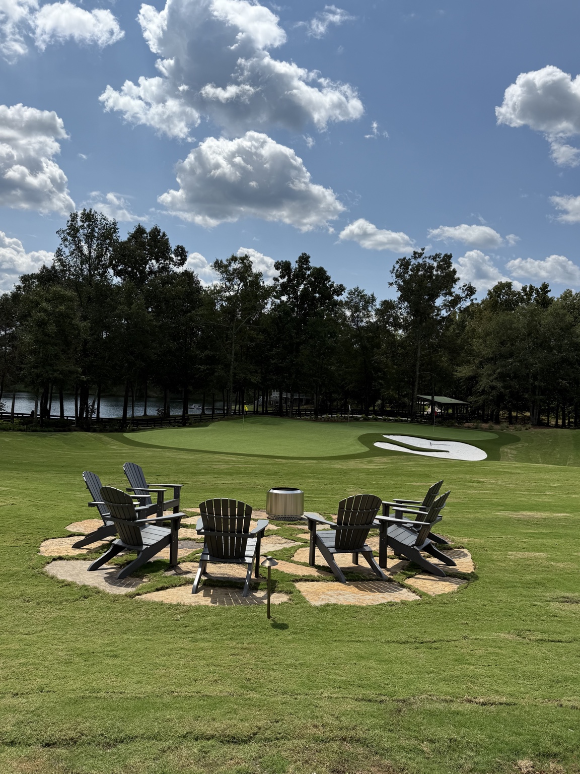 Fire pit seating overlooking The Goat Track