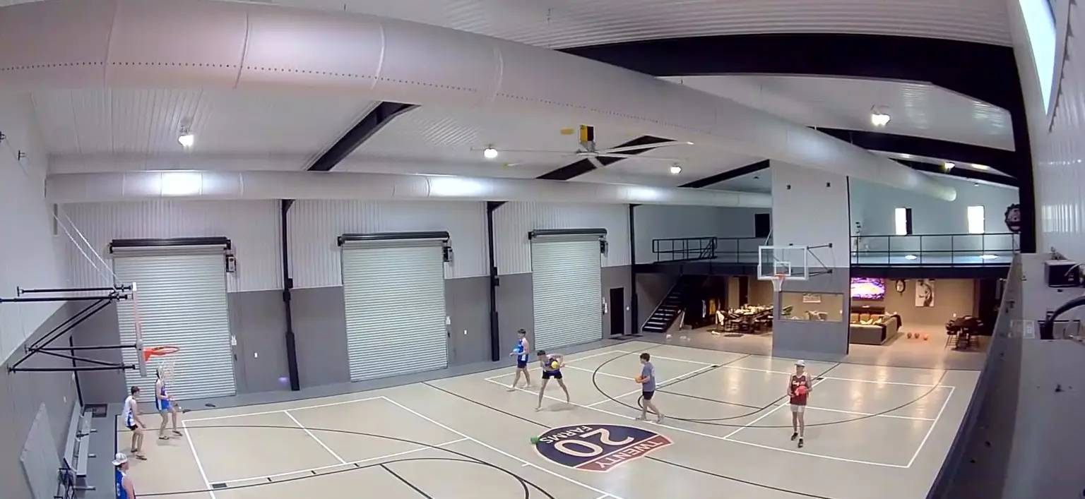 Basketball inside the Sports Barn at Twenty 20 Farms