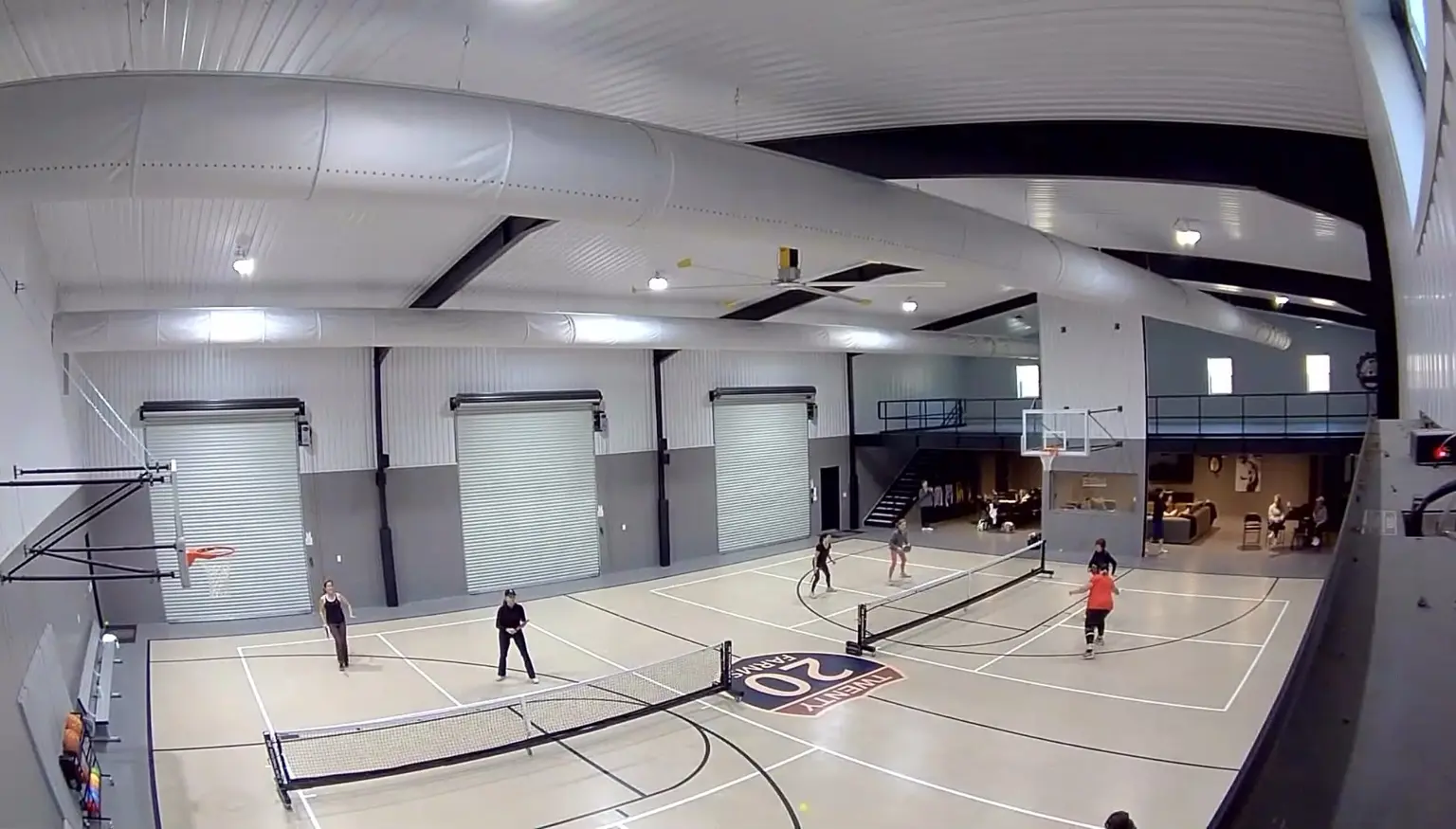 Pickleball games inside the Sports Barn